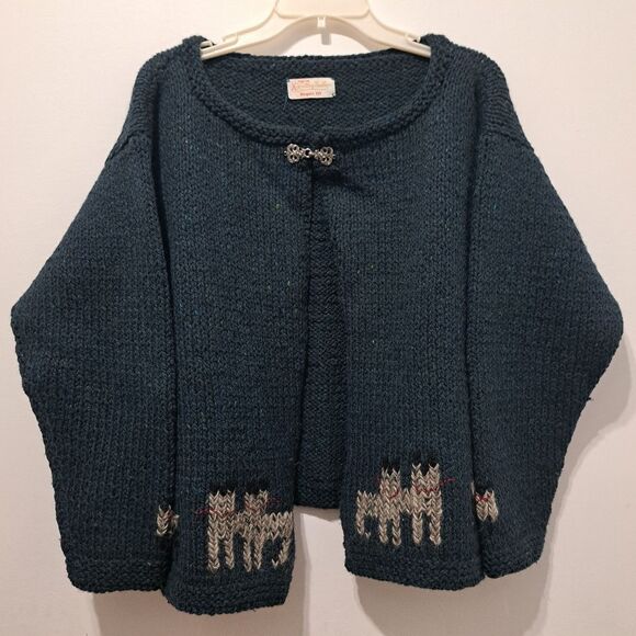 Vintage Knitting Needles For Margaret Hill Crochet Knit Sweater XL Green/Blue - Picture 13 of 17